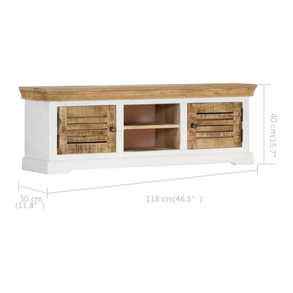 TV Cabinet Solid Mango Wood Living with Luxury