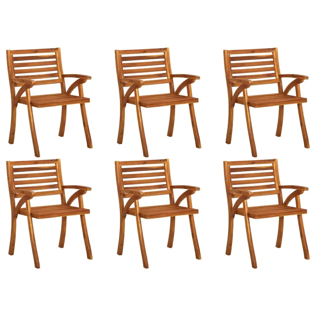 Garden Chairs 6 pcs Solid Acacia Wood - Living with Luxury