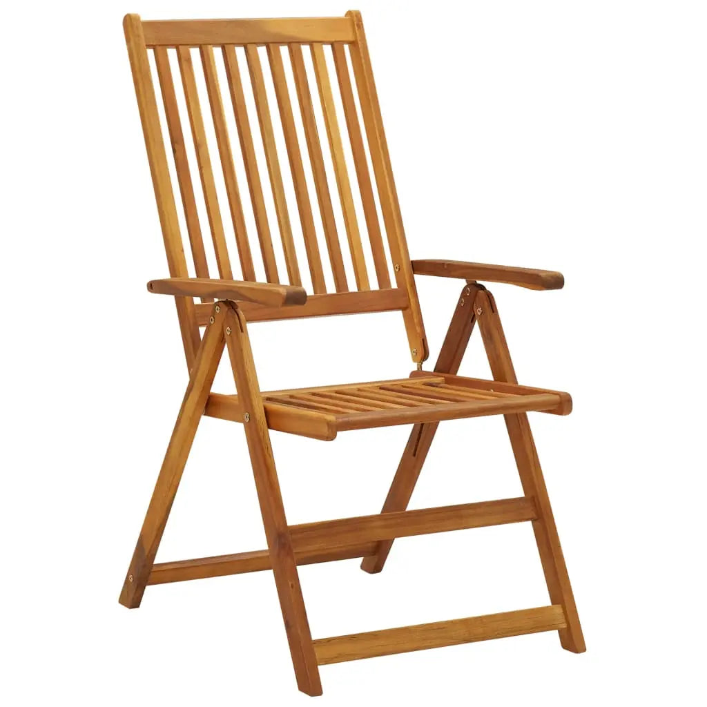 Folding Garden Chairs 8 pcs Solid Acacia Wood - Living with Luxury