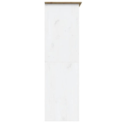 Wardrobe BODO White and Brown Solid Wood Pine - Living with Luxury