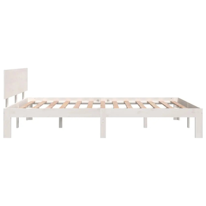 Bed Frame without Mattress White Solid Wood Pine - Living with Luxury