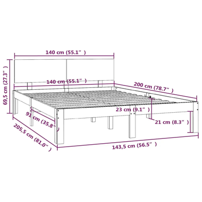 Bed Frame without Mattress White Solid Wood Pine - Living with Luxury