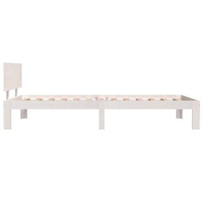 Bed Frame without Mattress White Solid Wood Pine - Living with Luxury