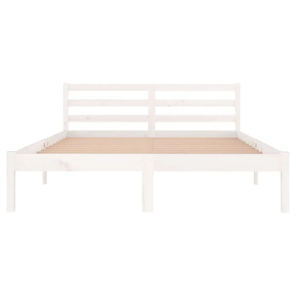 Bed Frame without Mattress Solid Wood Pine White - Living with Luxury