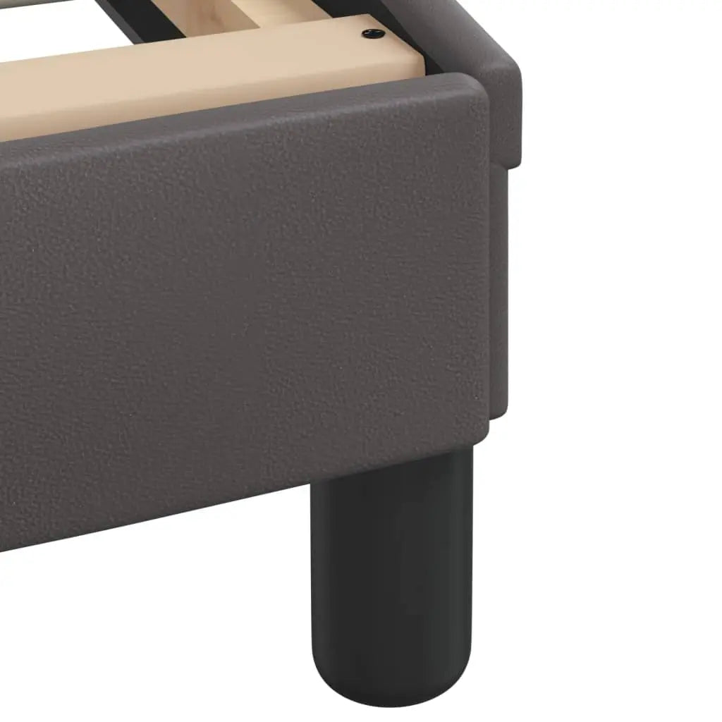 Bed Frame without Mattress Grey Faux Leather - Living with Luxury