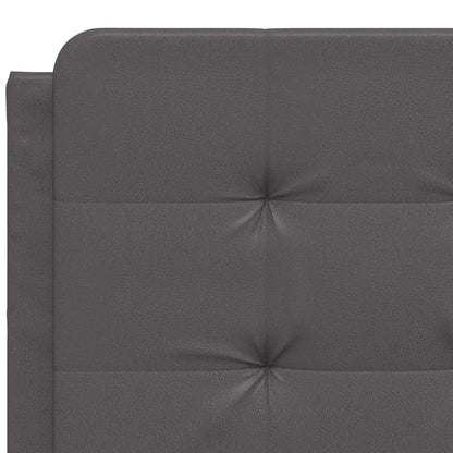 Bed Frame without Mattress Grey Faux Leather - Living with Luxury