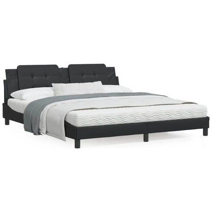 Bed Frame without Mattress Black Super King Faux Leather - Living with Luxury