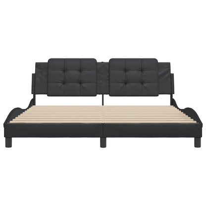 Bed Frame without Mattress Black Super King Faux Leather - Living with Luxury