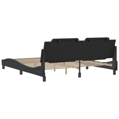 Bed Frame without Mattress Black Super King Faux Leather - Living with Luxury