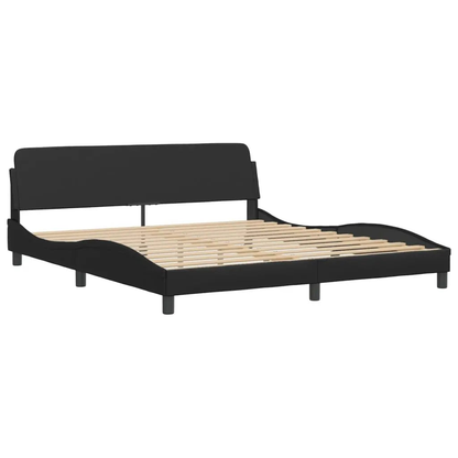 Bed Frame without Mattress Black Super King Faux Leather - Living with Luxury