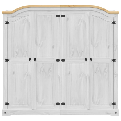 Wardrobe Corona White Solid Wood Pine Living with Luxury