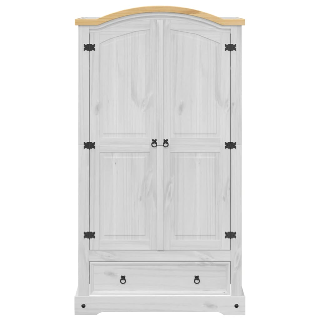 Wardrobe Corona White Solid Wood Pine Living with Luxury