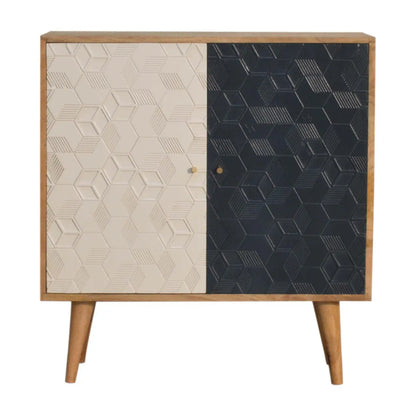 Acadia White and Navy Cabinet Living with Luxury