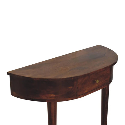 Backless Mounted Chestnut Console Living with Luxury