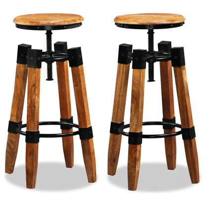 Bar Stools 2 pcs Solid Mango Wood Living with Luxury