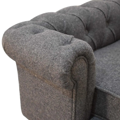 Battleship Tweed Button Pet Bed Living with Luxury