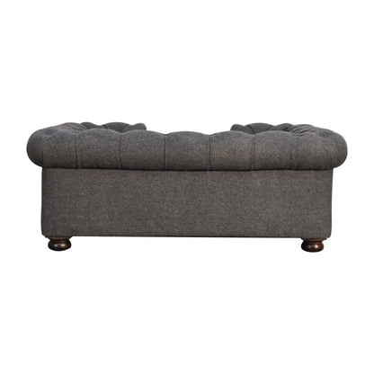 Battleship Tweed Button Pet Bed Living with Luxury