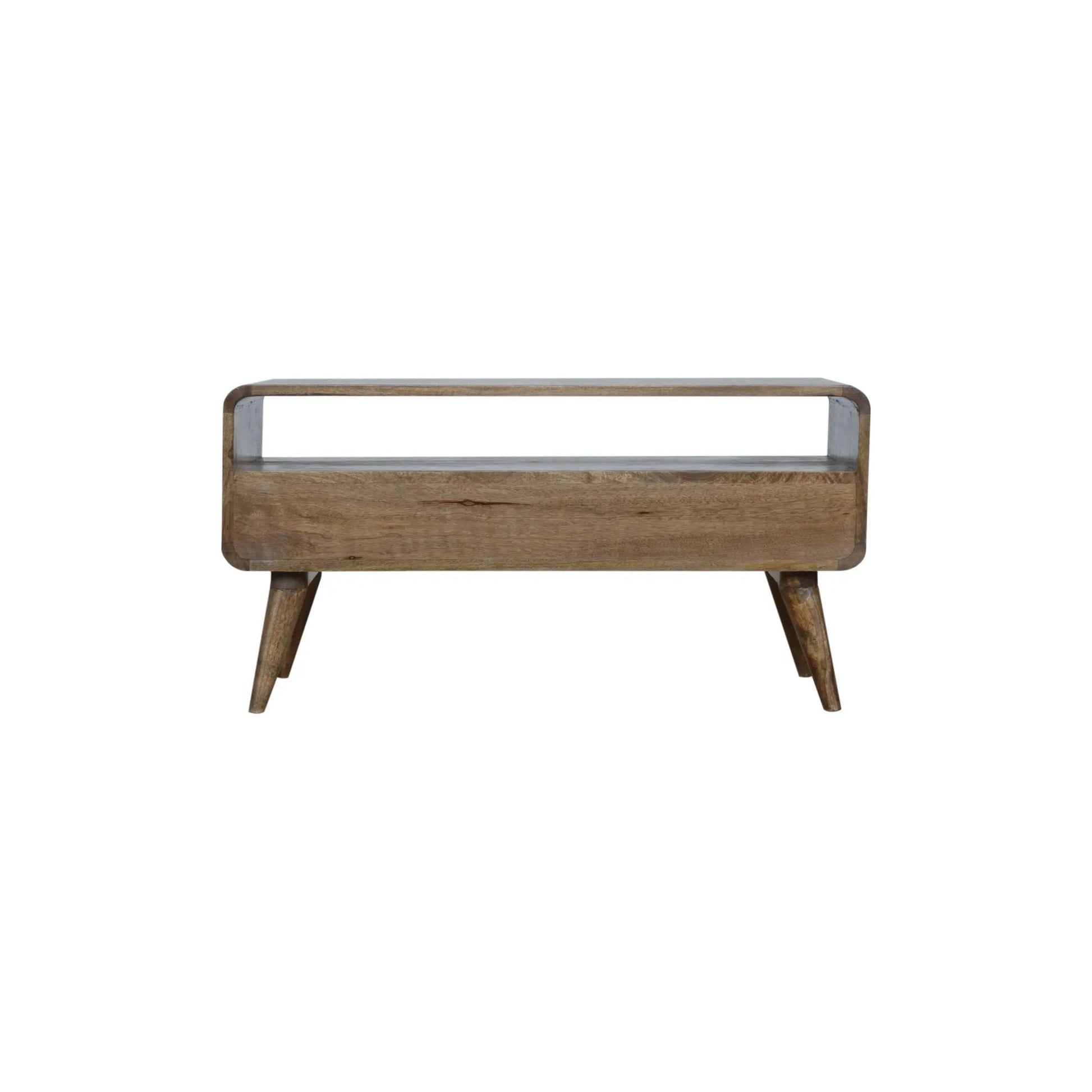 Curved Grey Washed Media Unit - Living with Luxury