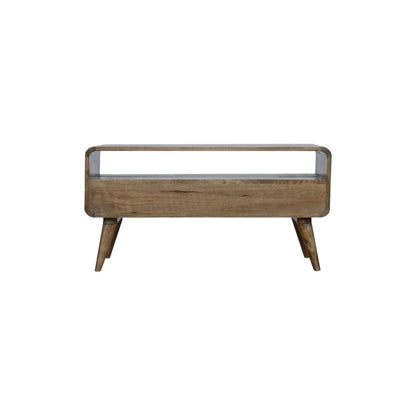 Curved Grey Washed Media Unit - Living with Luxury