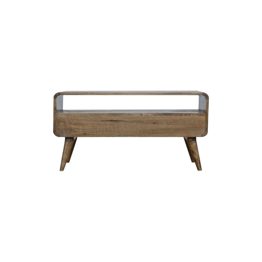Curved Grey Washed Media Unit - Living with Luxury