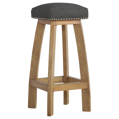 Black Tweed Studded Bar Stool - Living with Luxury