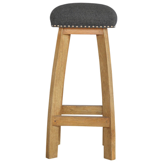 Black Tweed Studded Bar Stool - Living with Luxury