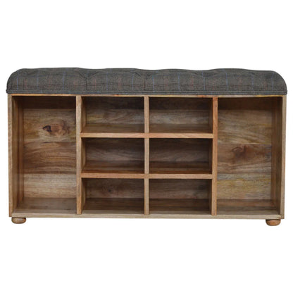 Multi Tweed Open Storage Bench - Living with Luxury