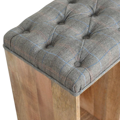 Multi Tweed Open Storage Bench - Living with Luxury