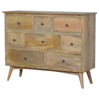 Oak-ish Solid Wood 8 Drawer Chest Living with Luxury