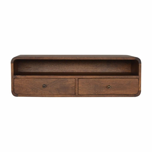 Floating Chestnut Open Console - Living with Luxury