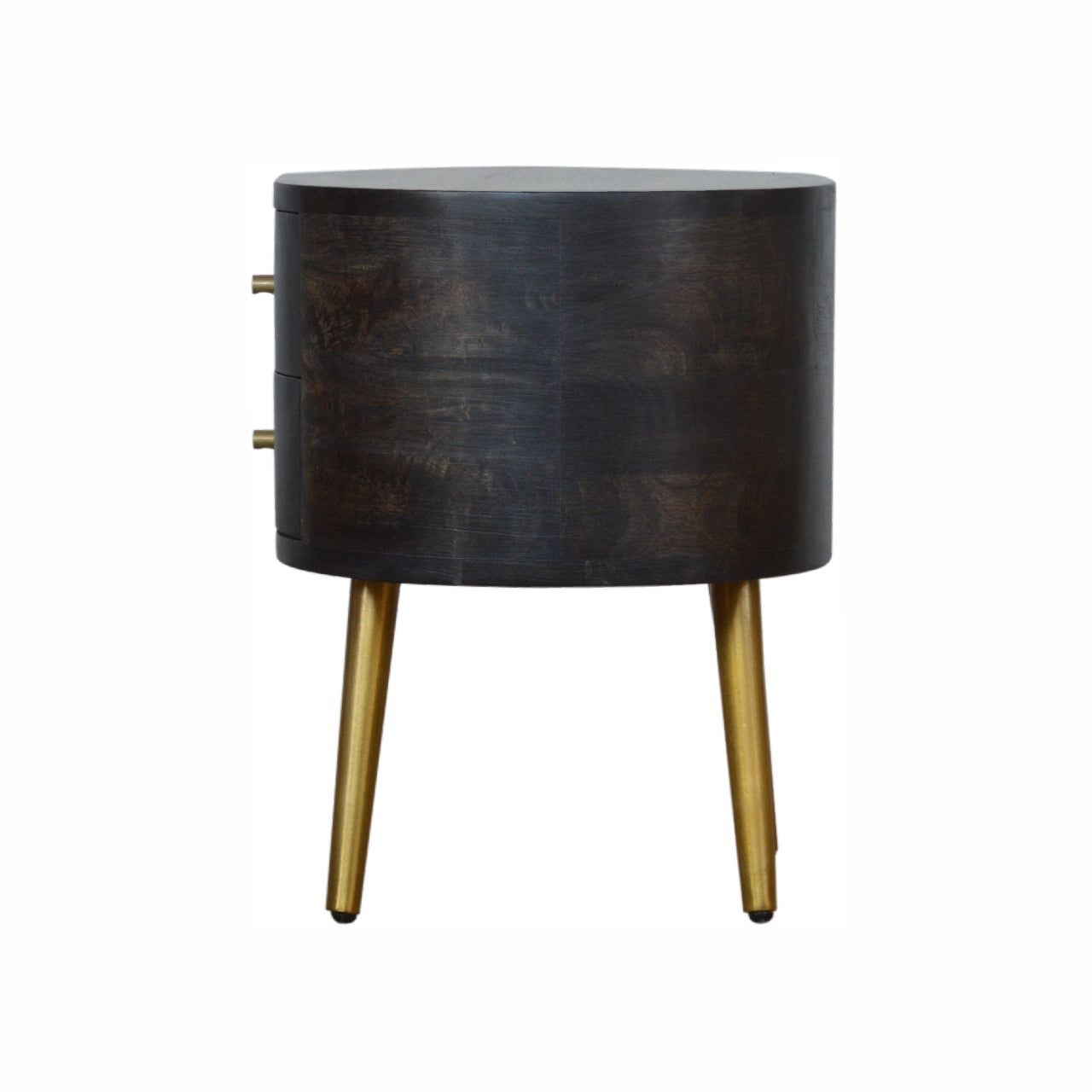 Ash Black Bedside with Brass Legs Living with Luxury