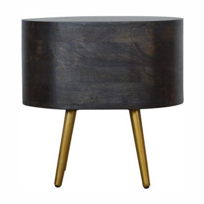 Ash Black Bedside with Brass Legs Living with Luxury