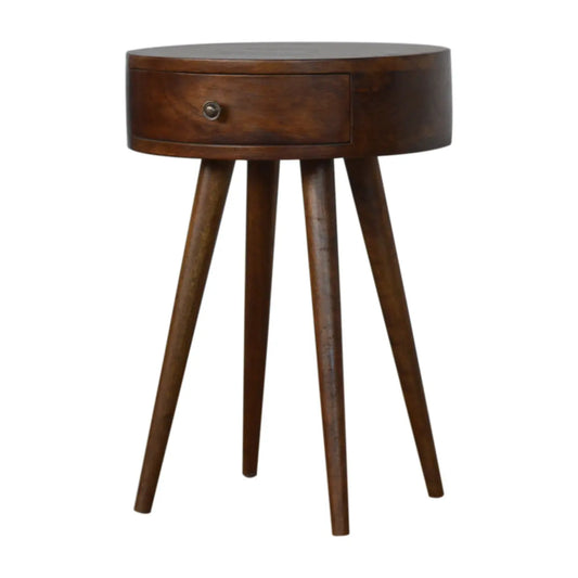 Nordic Chestnut Circular Bedside - Living with Luxury