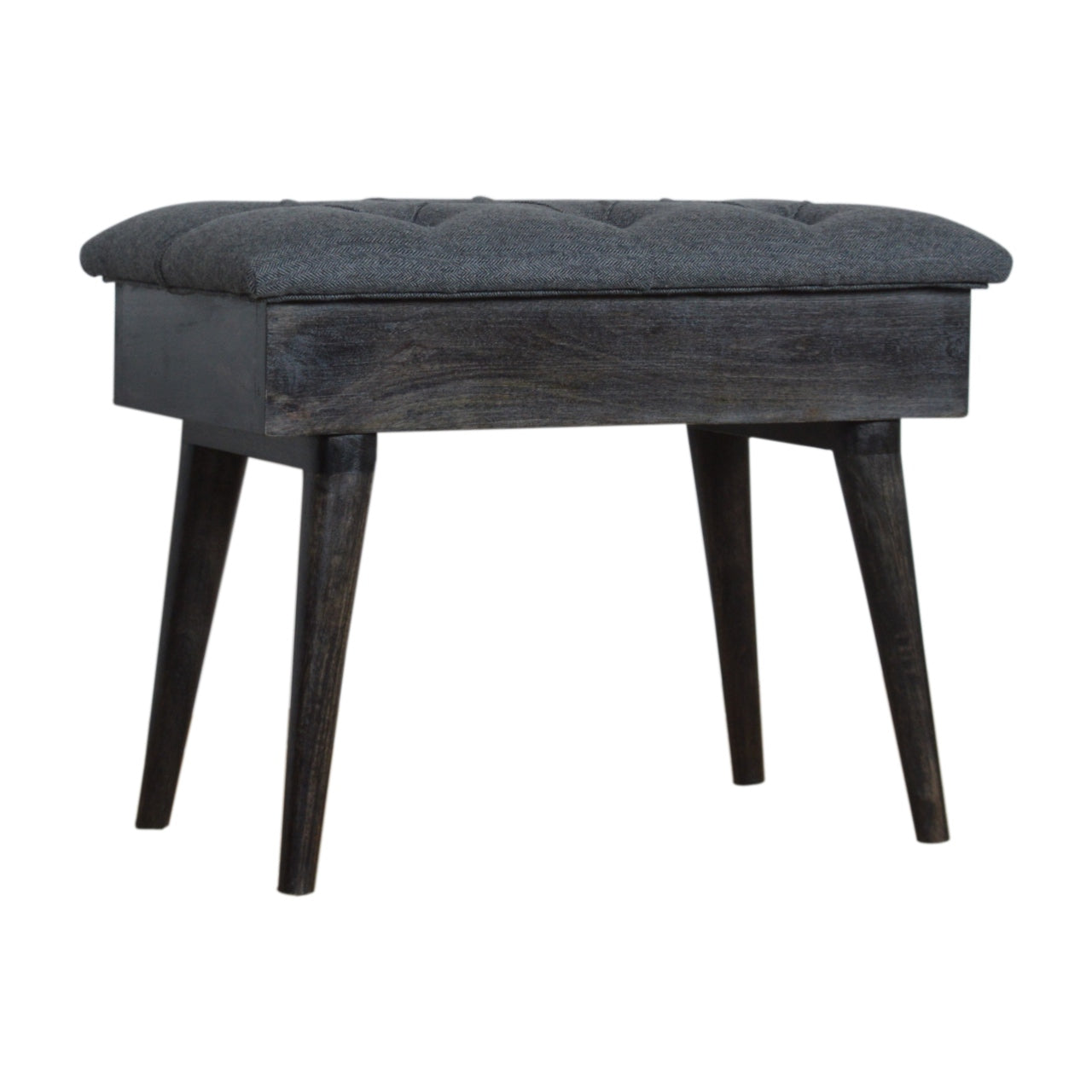 Black Tweed Storage Bench - Living with Luxury