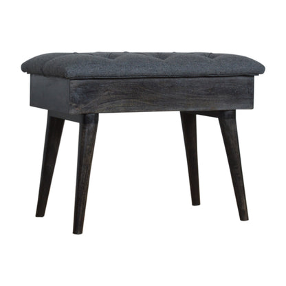 Black Tweed Storage Bench - Living with Luxury