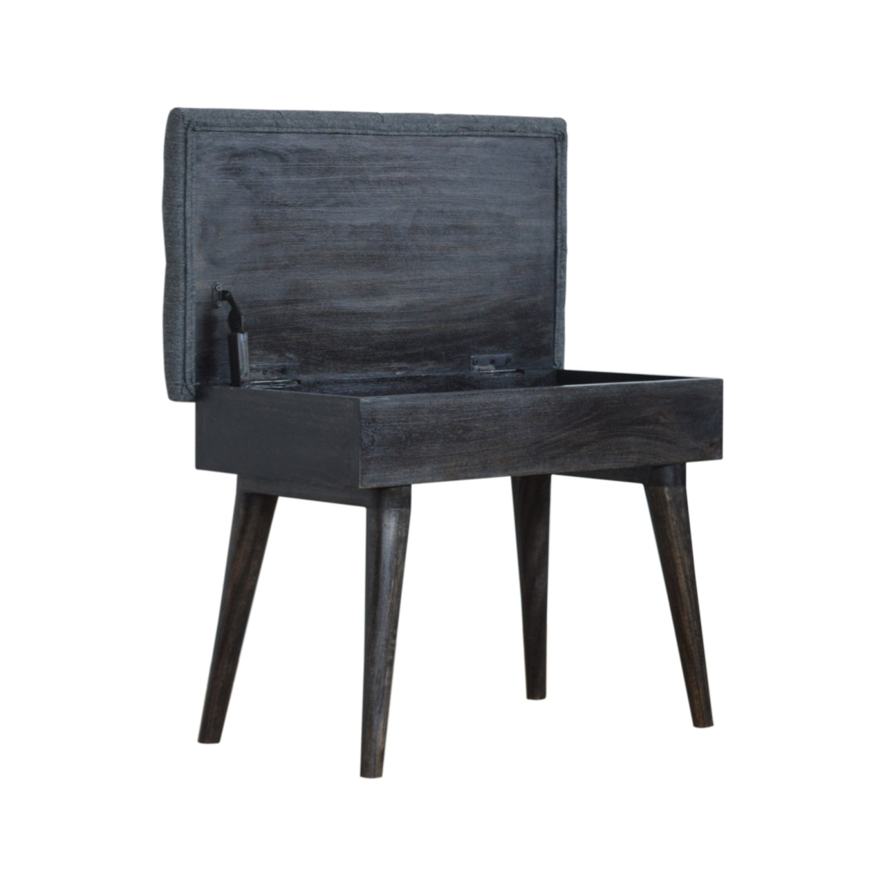 Black Tweed Storage Bench - Living with Luxury