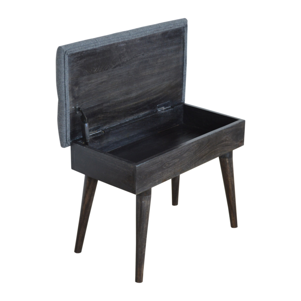 Black Tweed Storage Bench - Living with Luxury