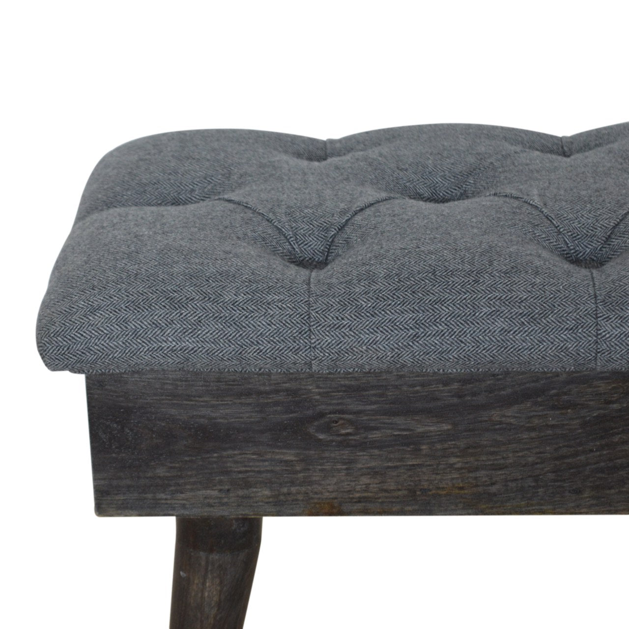 Black Tweed Storage Bench - Living with Luxury
