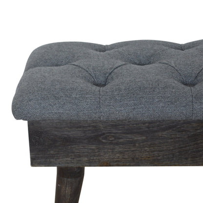 Black Tweed Storage Bench - Living with Luxury