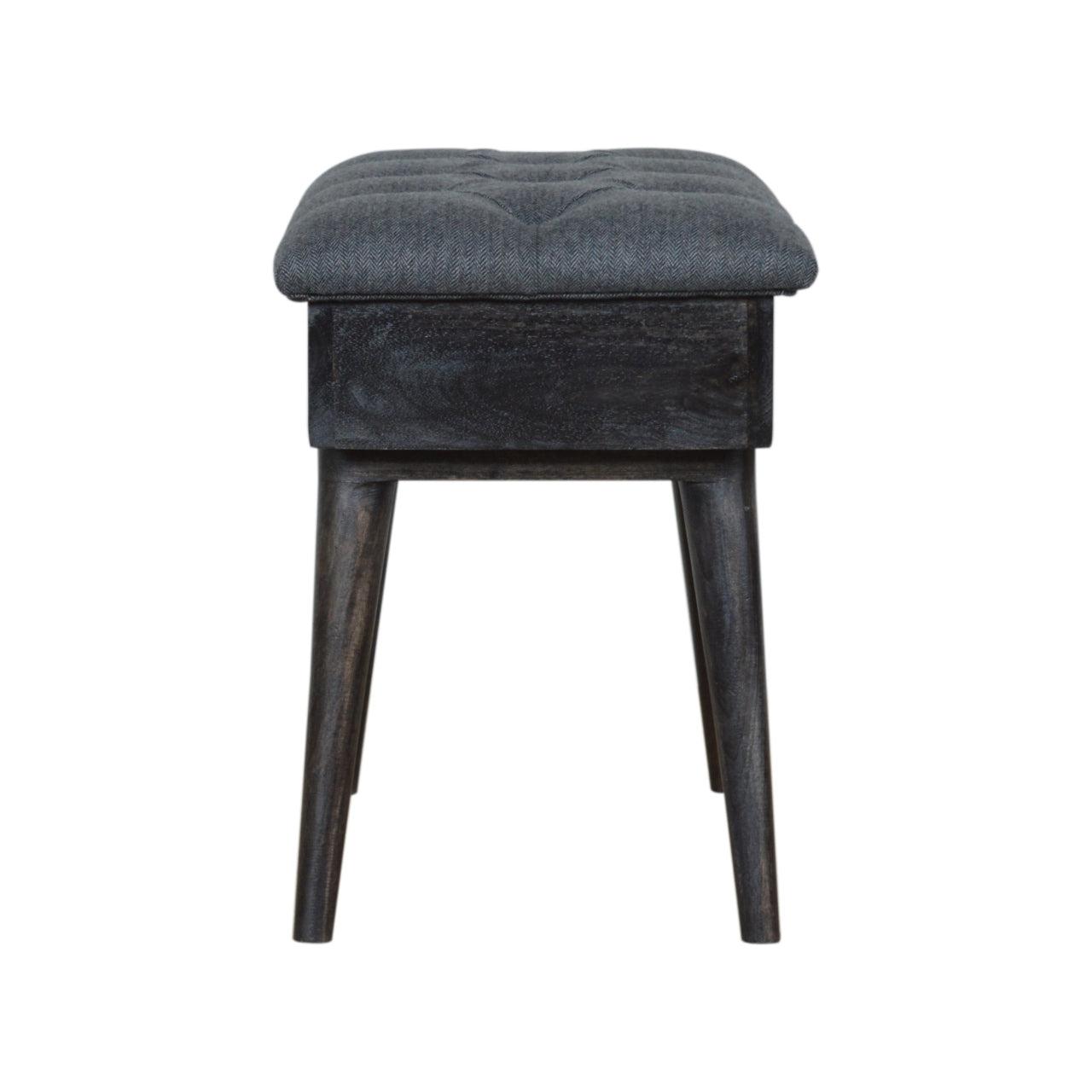 Black Tweed Storage Bench - Living with Luxury