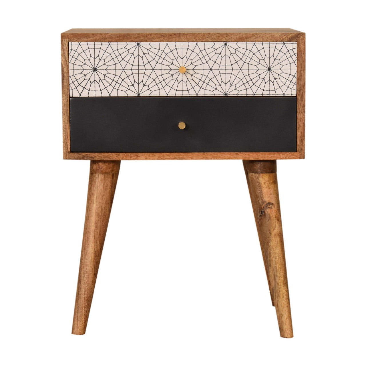 Black Patterned Bedside - Living with Luxury