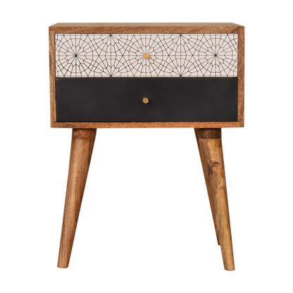 Black Patterned Bedside - Living with Luxury