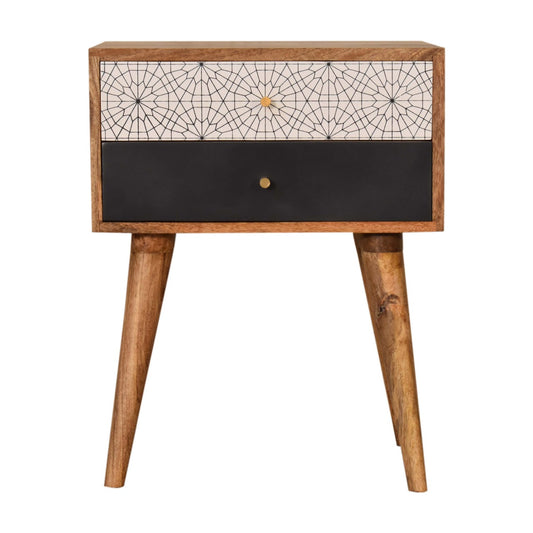 Black Patterned Bedside - Living with Luxury