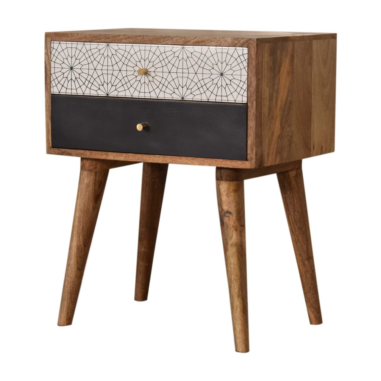 Black Patterned Bedside - Living with Luxury