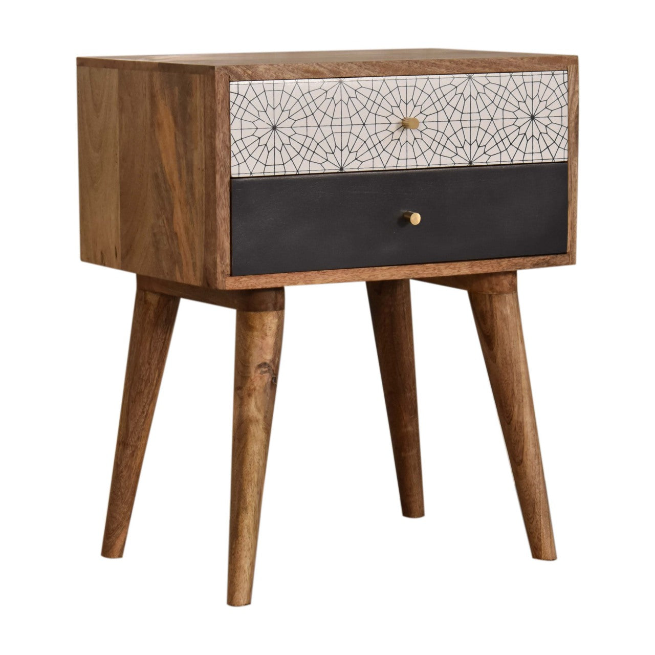 Black Patterned Bedside - Living with Luxury