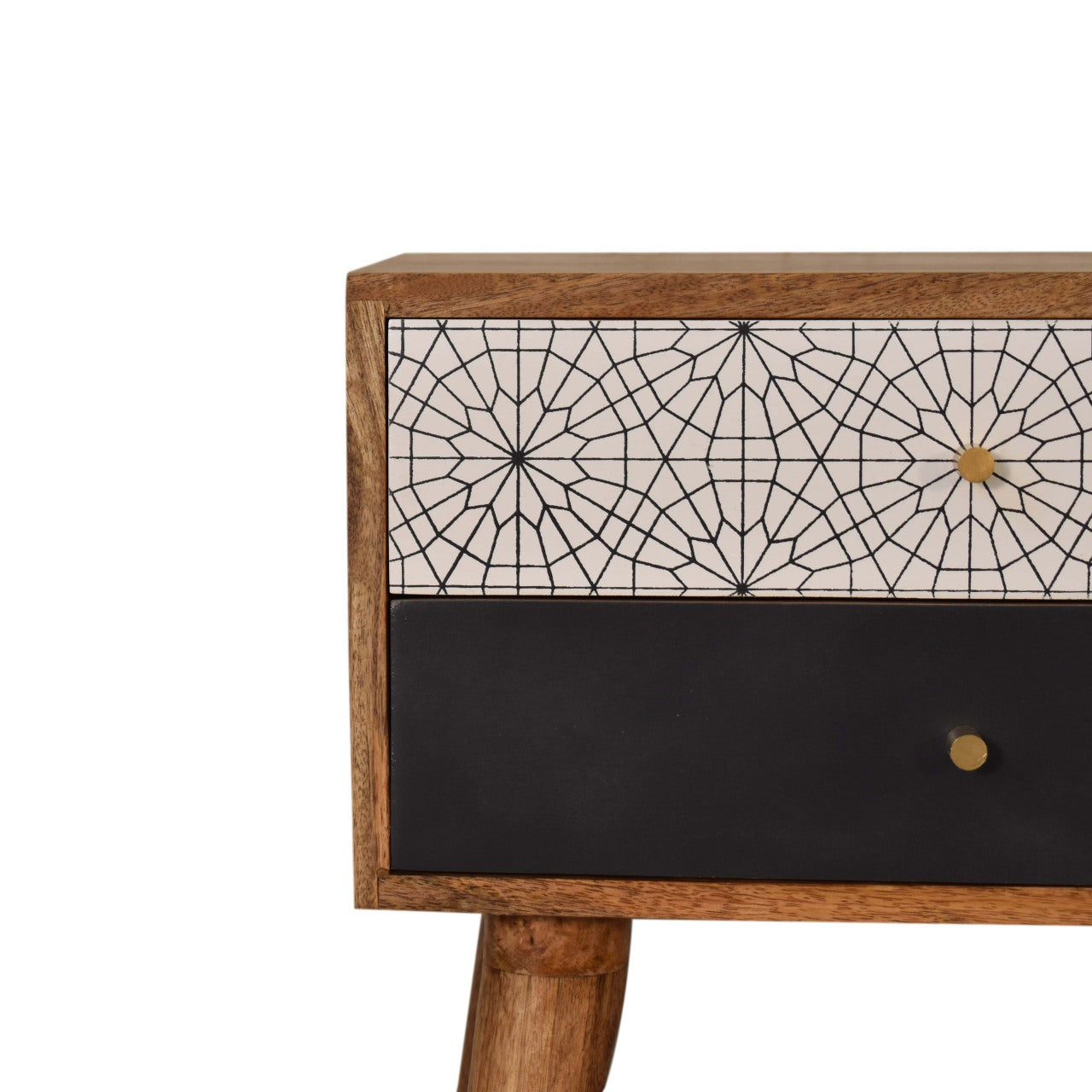 Black Patterned Bedside - Living with Luxury