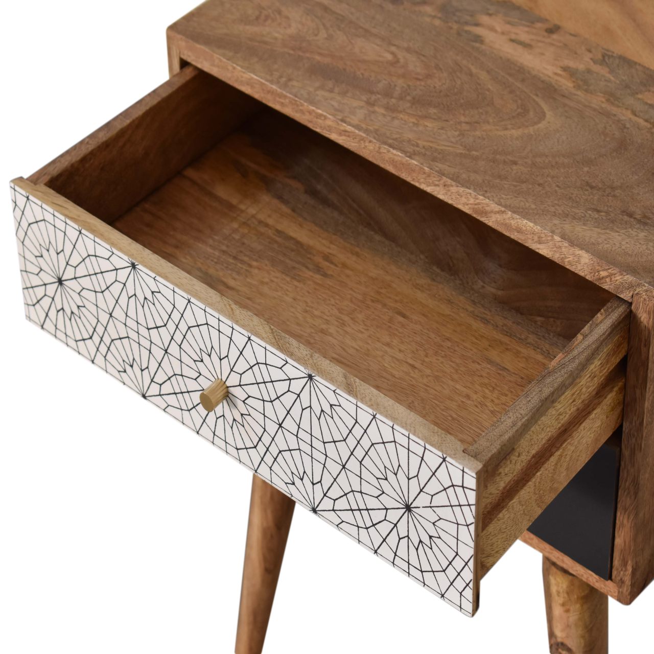 Black Patterned Bedside - Living with Luxury
