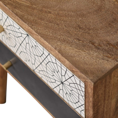 Black Patterned Bedside - Living with Luxury