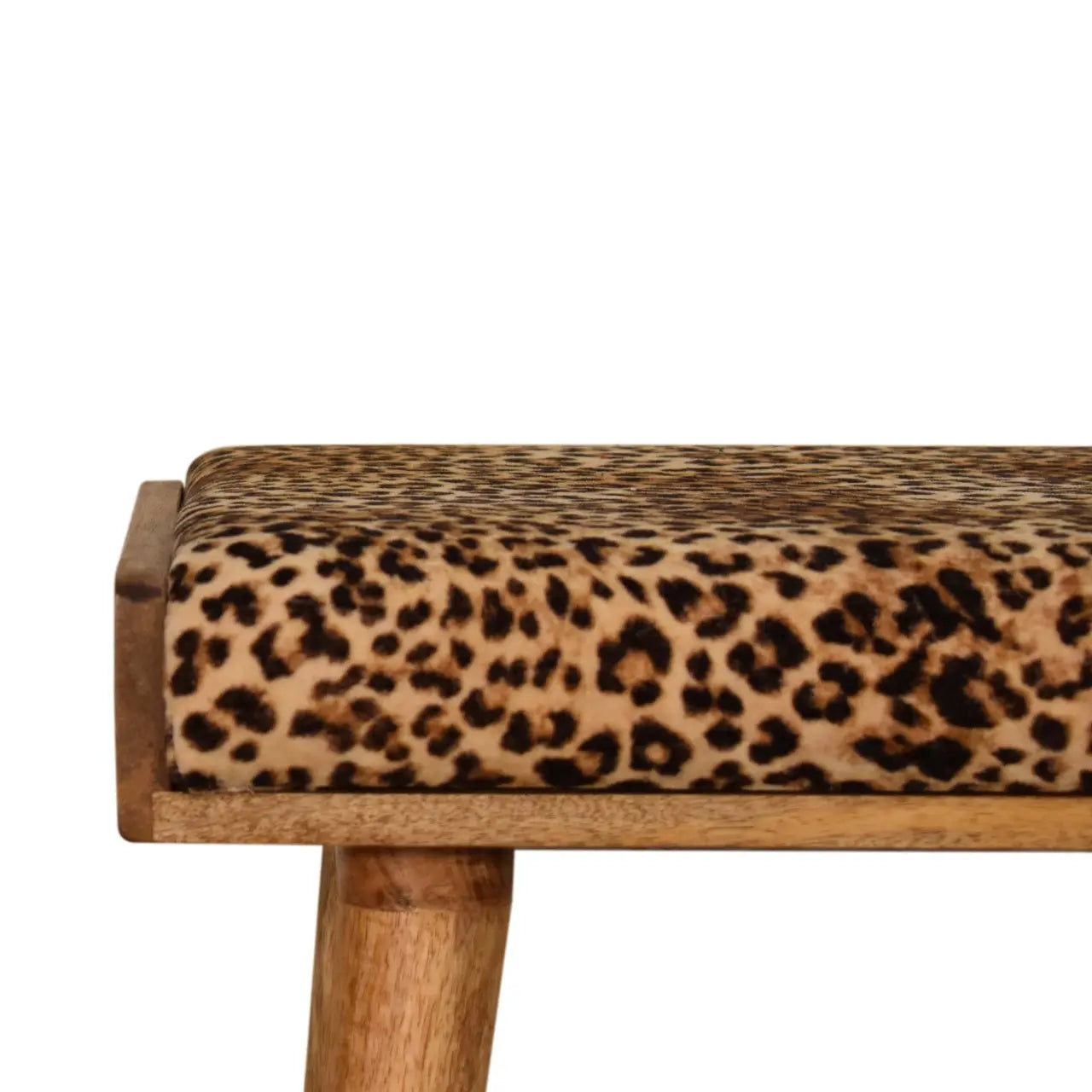 Leopard Velvet Tray Style Footstool - Living with Luxury