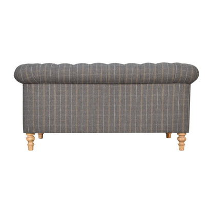 Pewter Tweed 2 Seat Chesterfield Sofa